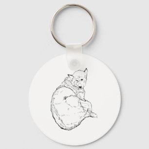 Porte-clés Illustration minimaliste de Husky sibérien
