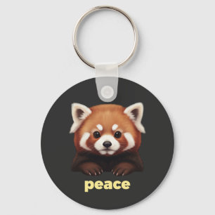 Porte-clés Illustration "Paix" de Panda Rouge Mignon pour Enf