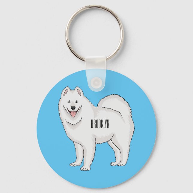 Porte-clés Illustration Samoyed dog (Recto)
