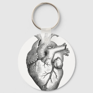 Porte-clés Illustration simple du coeur de l'anatomie noire b