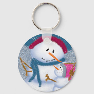 Porte-clés Illustration SnowMomma Et SnowGirl