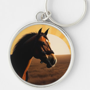 Porte-clés Illustration vintage d'un cheval