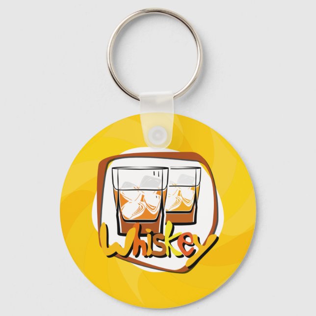 Porte-clés Illustration Wiskey on Ice (Recto)