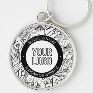 Porte-clés Illustrations de ligne moderne et votre logo avec