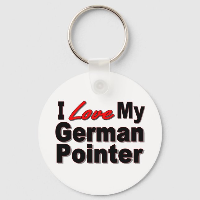 Porte-clés ILove mon Porte - clé de pointeur allemand (Recto)