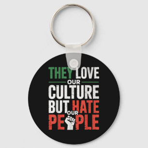 Porte-clés Ils aiment notre culture mais détestent nos gens p
