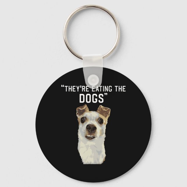 Porte-clés Ils mangent les chiens les chats les animaux de co (Recto)