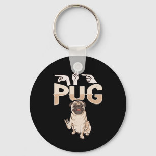 Porte-clés Ily Pug Langue Des Signes Gestuelle Sourds Perte A