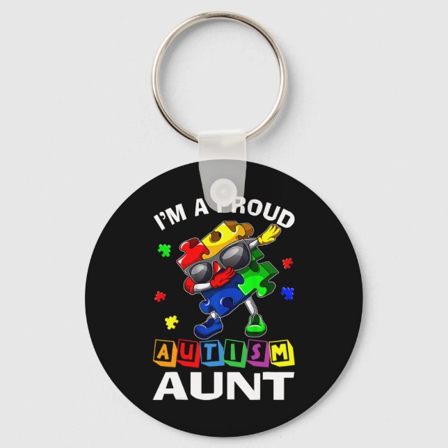 Porte-clés I'm A Proud Autism Aunt Autism Aware Dabbing P (Recto)