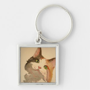 Porte-clés I'm All Ears : Calico Cat Portrait