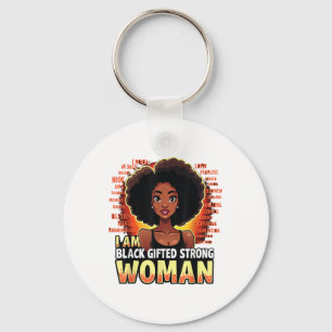 Porte-clés Im Black Cadeau Forte Femme Noire Fille Noir Poign
