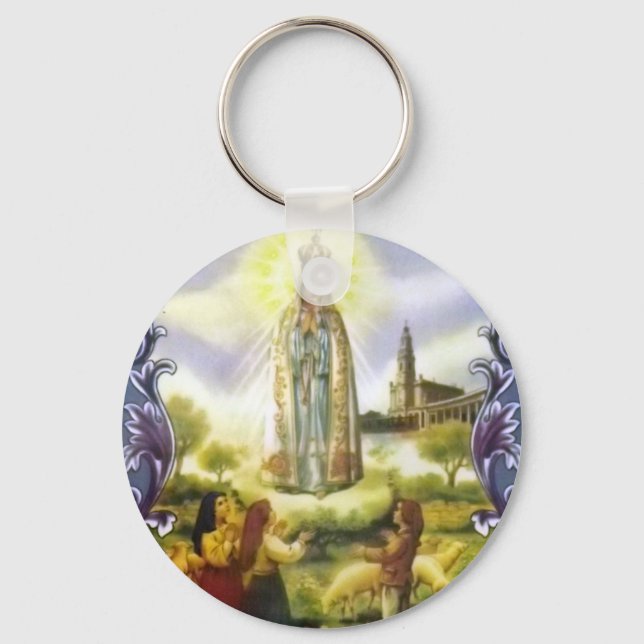 Porte-clés Image de l'apparition Notre Dame de Fatima (Recto)