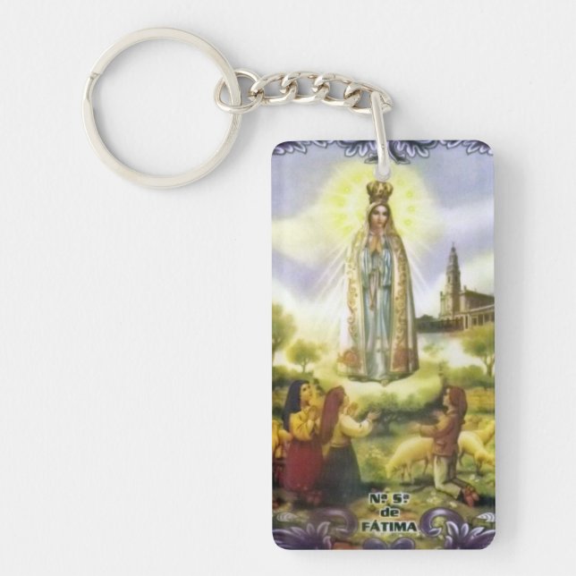 Porte-clés image de l'apparition Notre Dame de Fatima (Devant)