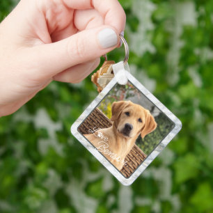 Porte-clés Image moderne personnalisée Aimer Paw Coeur Texte