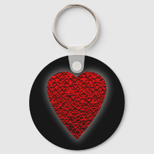 Porte-clés Image rouge lumineuse de coeur