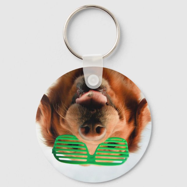 Porte-clés Images Getty | Chien avec lunettes (Recto)