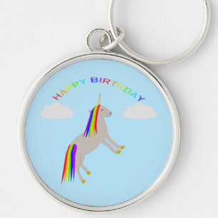 Porte-clés Imaginaire Anniversaire Unicorne arc-en-ciel et nu