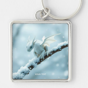 Porte-clés Imaginaire Bébé blanc mignon Dragon