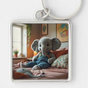 Porte-clés Imaginaire Bébé mignon éléphant Jeans