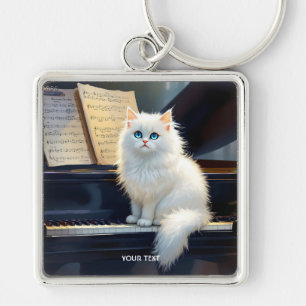 Porte-clés Imaginaire Belle Ragdoll Chat Sur Piano