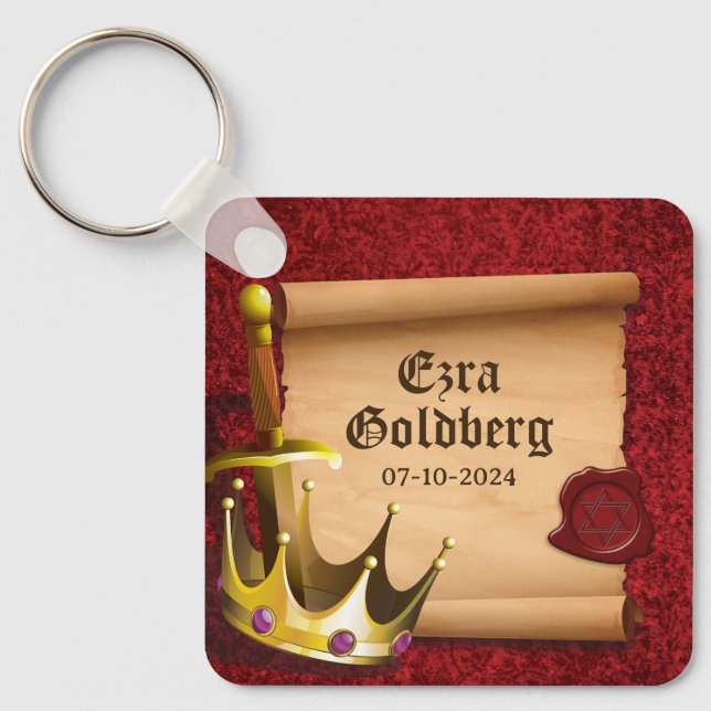 Porte-clés Imaginaire Couronne Épée Chevalier Médiéval Bar Mi (Recto)