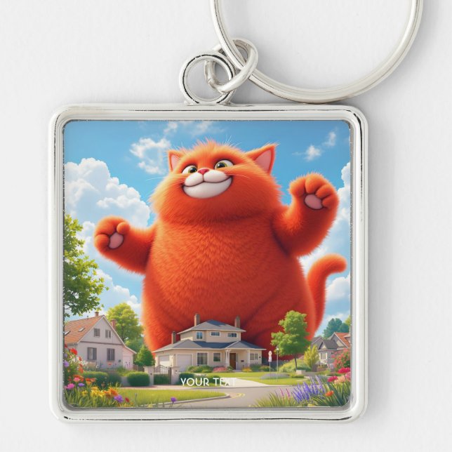 Porte-clés Imaginaire Cute Big Orange Chat (Devant)