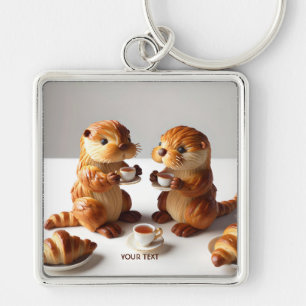 Porte-clés Imaginaire Cute Croissants Otters Thé