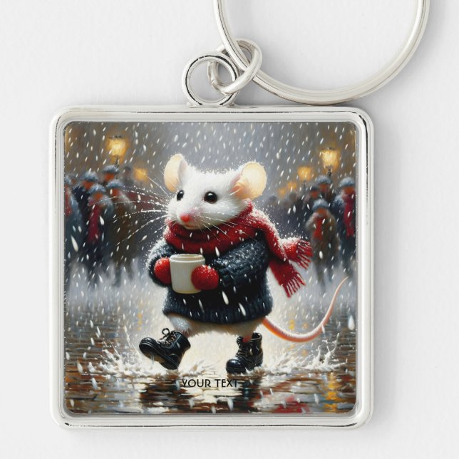Porte-clés Imaginaire Cute Souris Coffee Coat (Devant)