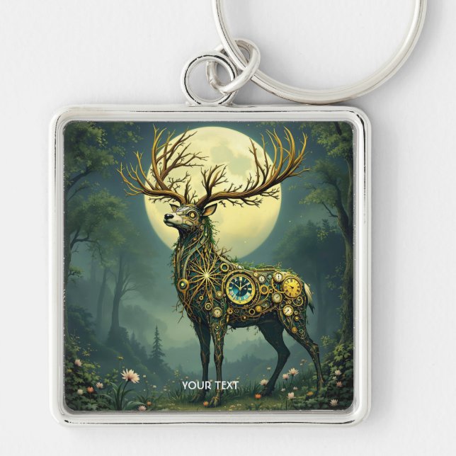 Porte-clés Imaginaire Cute Steampunk Deer Forest (Devant)