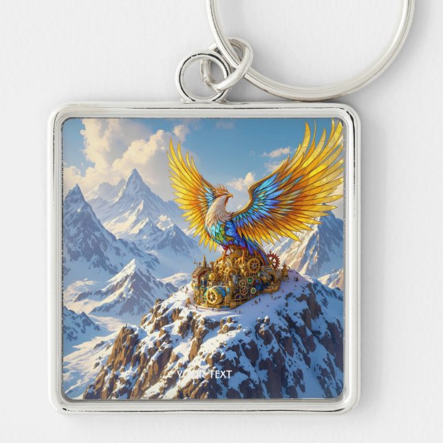 Porte-clés Imaginaire Cute Steampunk Mountains Phoenix (Devant)