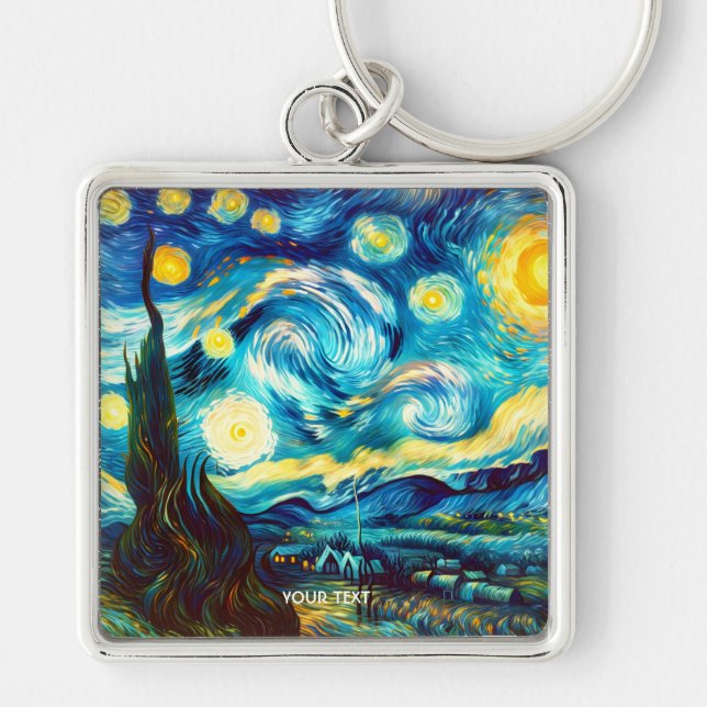 Porte-clés Imaginaire Cute Van Gogh inspiré (Devant)