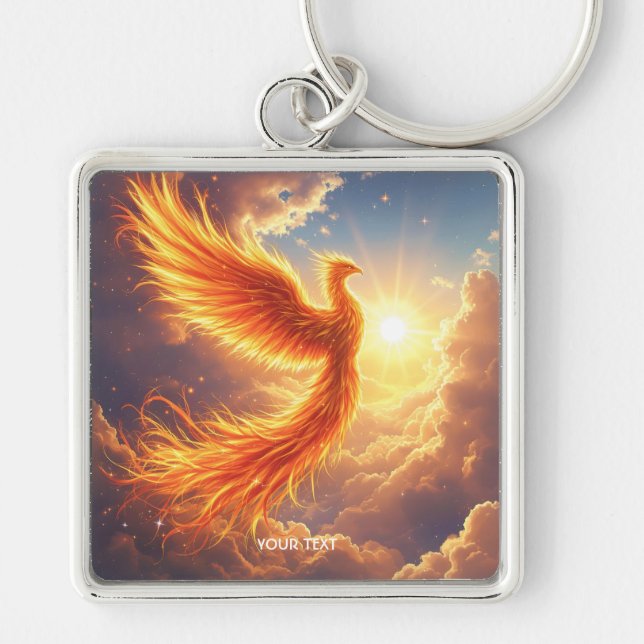 Porte-clés Imaginaire Flamme mignonne Phoenix augmente (Devant)