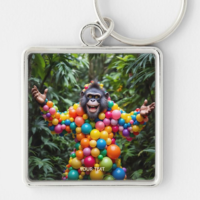 Porte-clés Imaginaire Joli Singe Coloré (Devant)