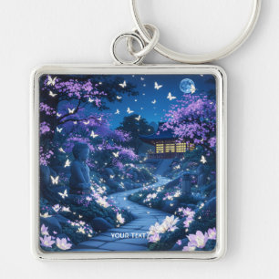 Porte-clés Imaginaire Joli violet Fleurs de jardin