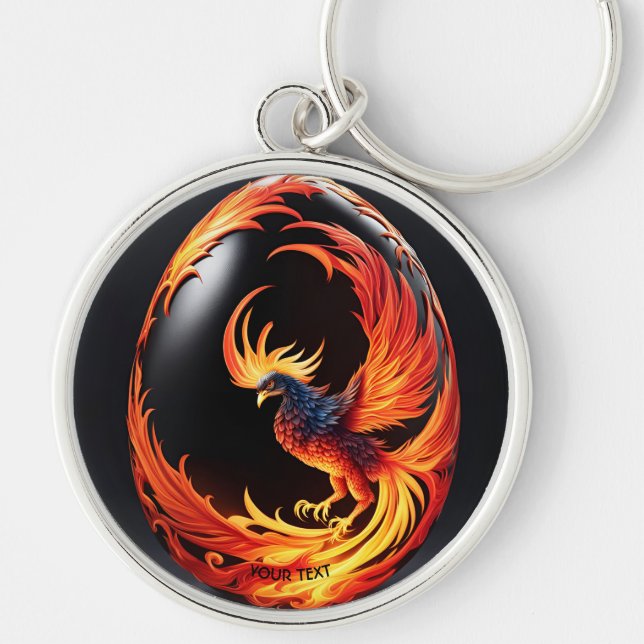 Porte-clés Imaginaire Joli Vivid Phoenix Oeuf Noir (Devant)