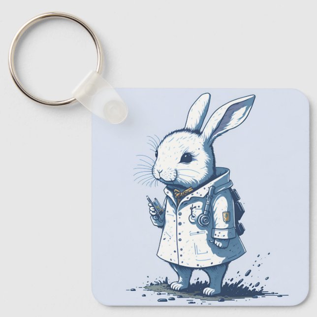 Porte-clés imaginaire médecin infirmière guérisseur lapin lap (Recto)