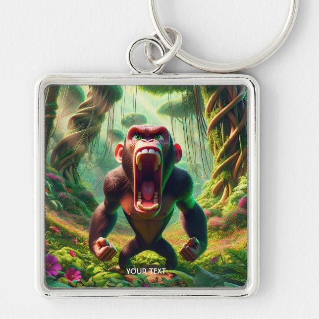 Porte-clés Imaginaire mignon Angry Ape Jungle (Devant)