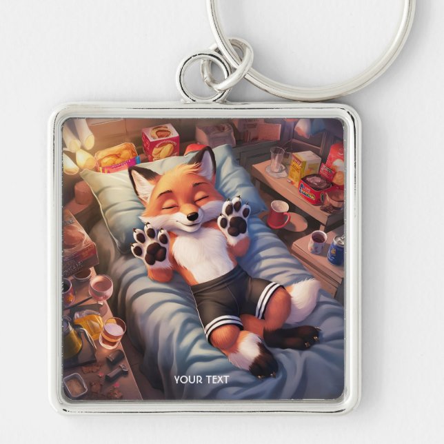 Porte-clés Imaginaire mignon bébé Fox dormir (Devant)