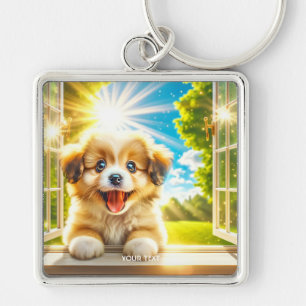Porte-clés Imaginaire mignon chien soleil bébé chien