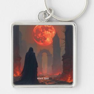 Porte-clés Imaginaire mignon homme lune rouge