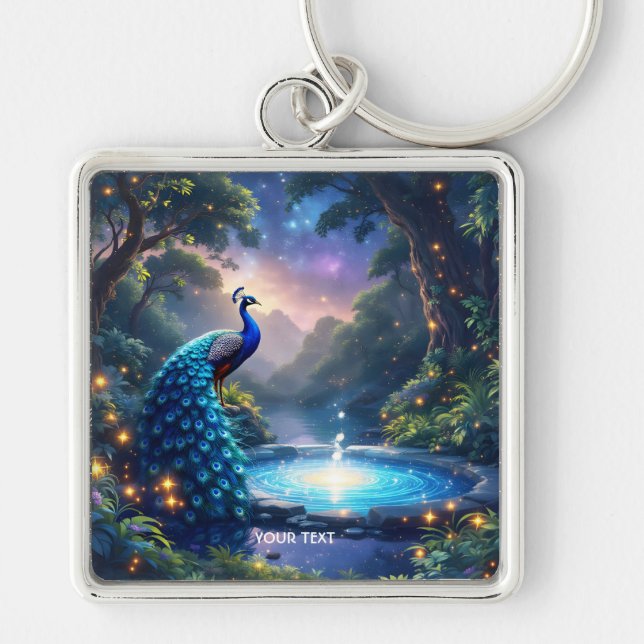 Porte-clés Imaginaire mignon Nuit Poudre Peacock (Devant)