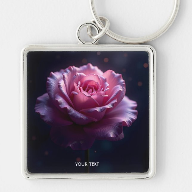 Porte-clés Imaginaire mignonne Belle Rose rose rose (Devant)