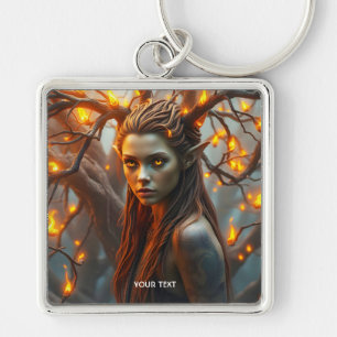 Porte-clés Imaginaire mignonne fille aux yeux orange