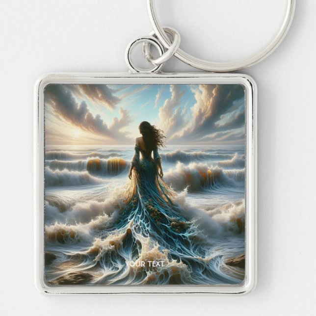 Porte-clés Imaginaire mignonne fille d'onde de mer (Devant)