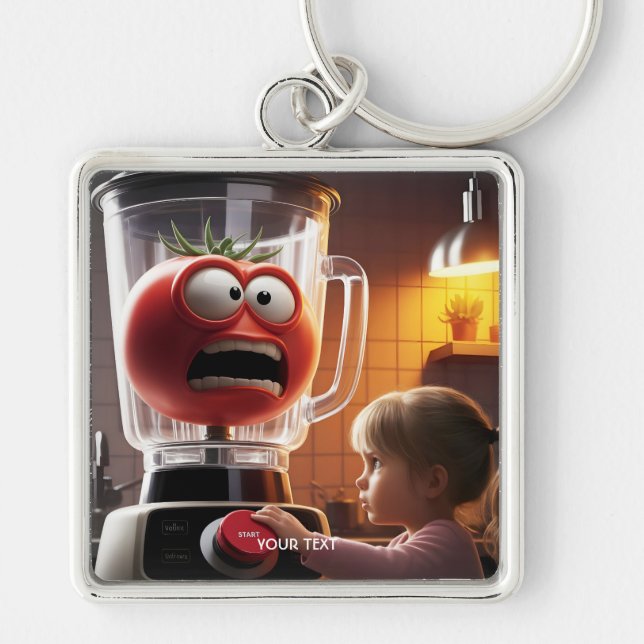 Porte-clés Imaginaire mignonne fille mélangeur tomate (Devant)