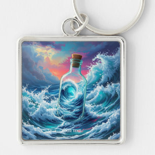 Porte-clés Imaginaire Mignonne tempête Bouteille Océan