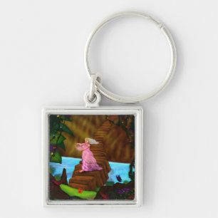 Porte-clés imaginaire prêtre femme avec la jungle de fleurs d