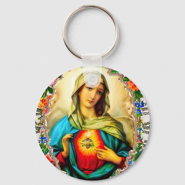 Porte-clés Immaculate Heart of Virgin Mary Catholic Saint  (Recto)