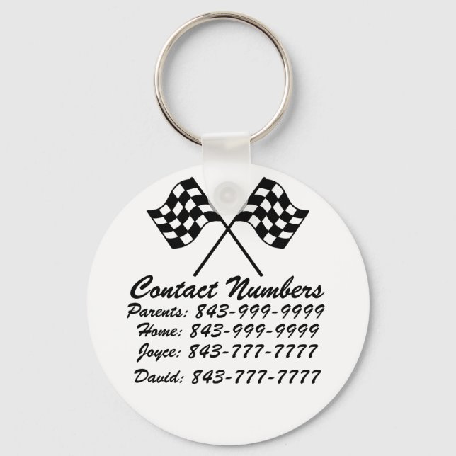 Porte-clés Important Phone Numbers Keychain by SRF (Recto)