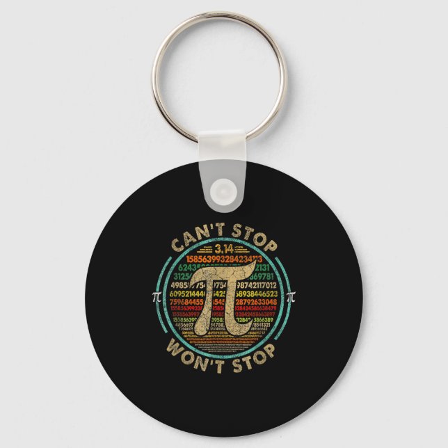 Porte-clés Impossible d'arrêter Pi n'arrêtera pas Math Pi Day (Recto)